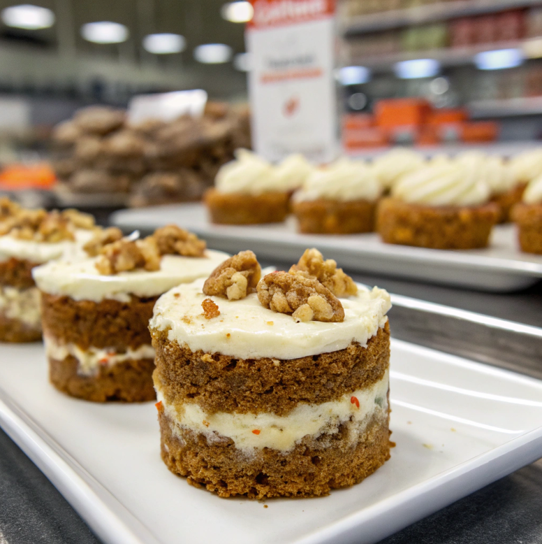 Moist carrot mini cakes with cream cheese frosting from Costco.